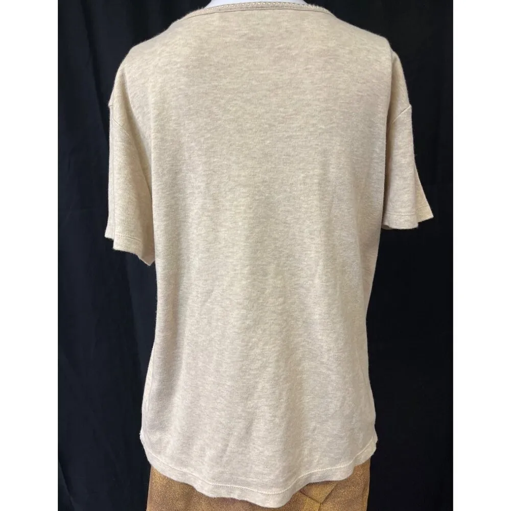 Liz Claiborne Women's Cream Shirt/T-Shirt Sz M SKU 4205 - Image 3