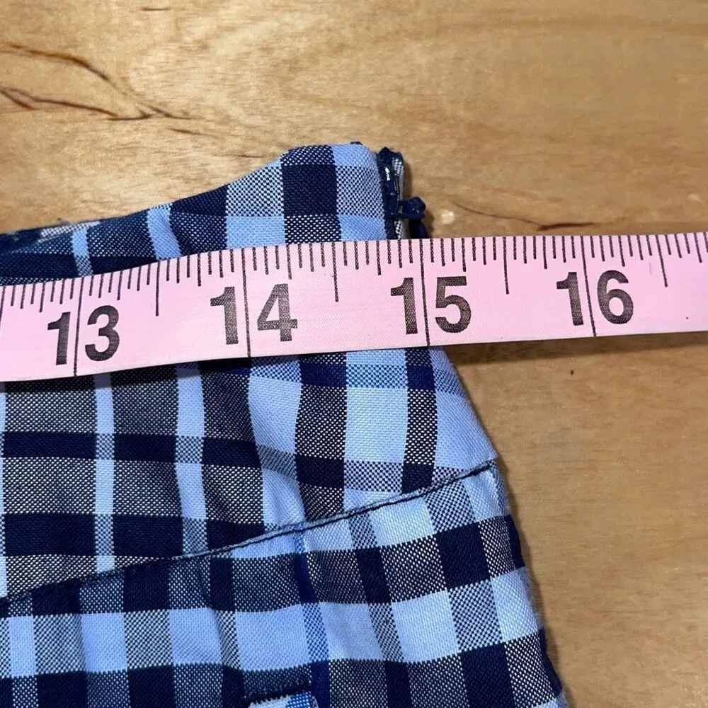 Liz Golf Skort front pockets and one back pocket‎ side zip blue plaid Size 4 - Image 7