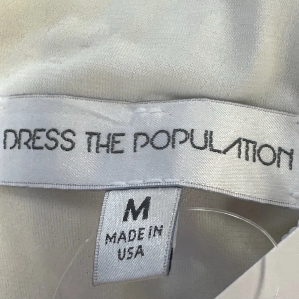 DRESS THE POPULATION White Sequined Romper Size M - Image 8