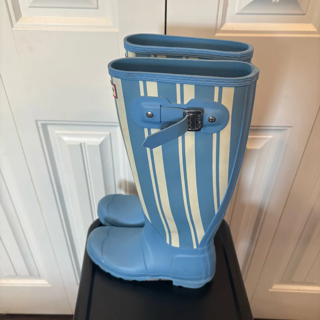 Hunter Blue And White Garden Stripe Original Tall Size 5‎ - Image 2