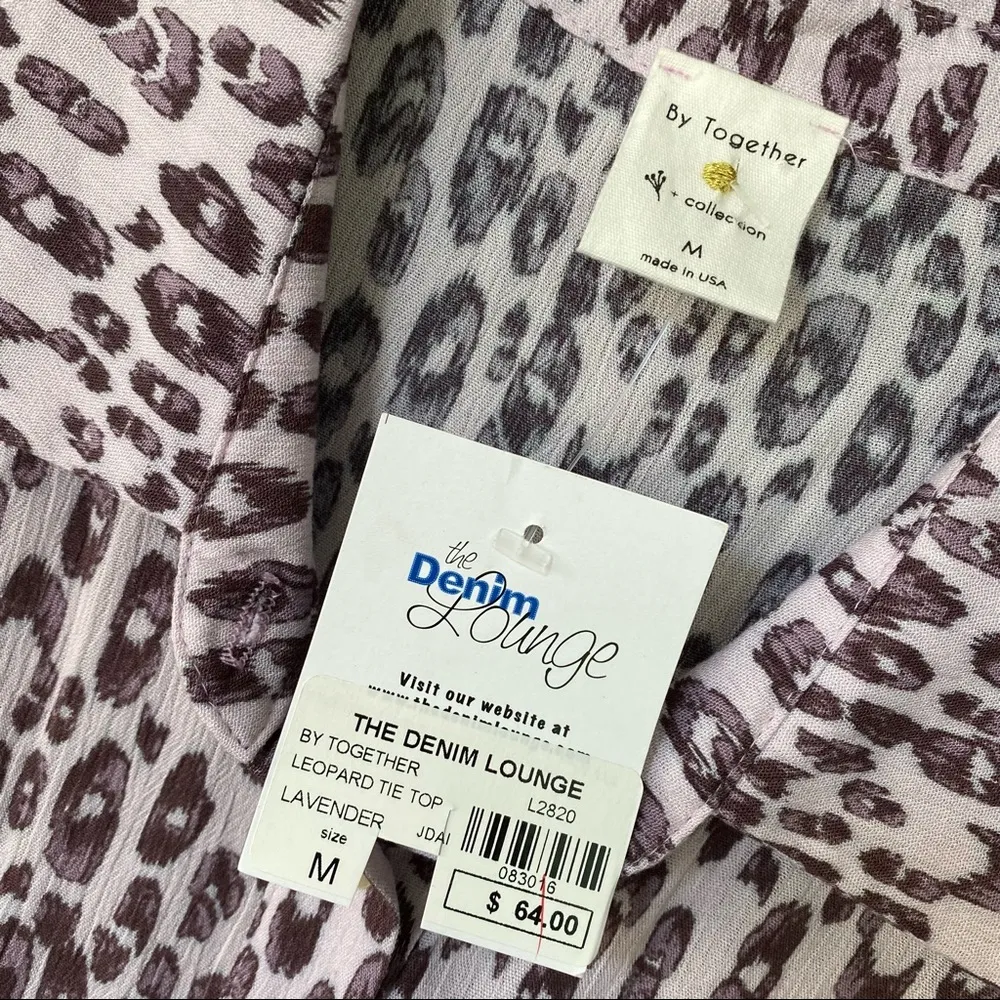 🆕 NWT By Together Animal Print Tie-Waist Blouse - Image 5
