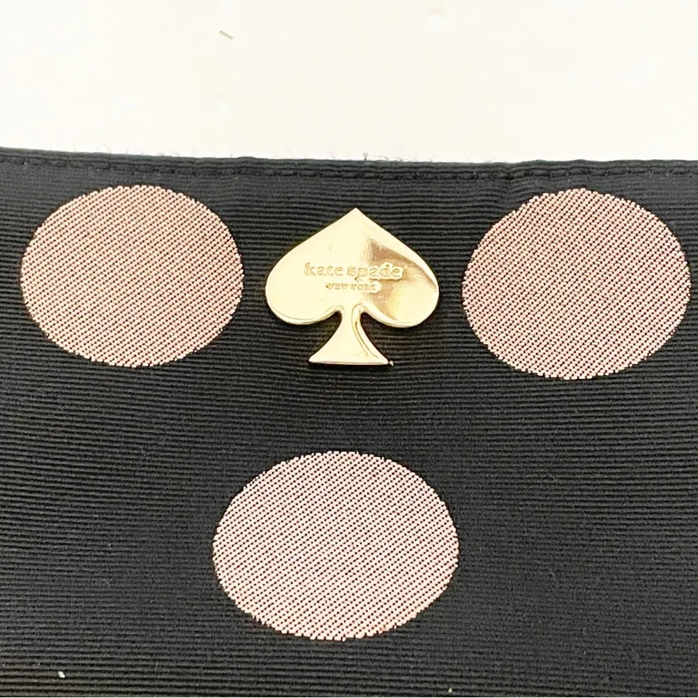 Kate Spade Black Sparkle Polka Dot Zipper Wristlet Wallet - Image 2