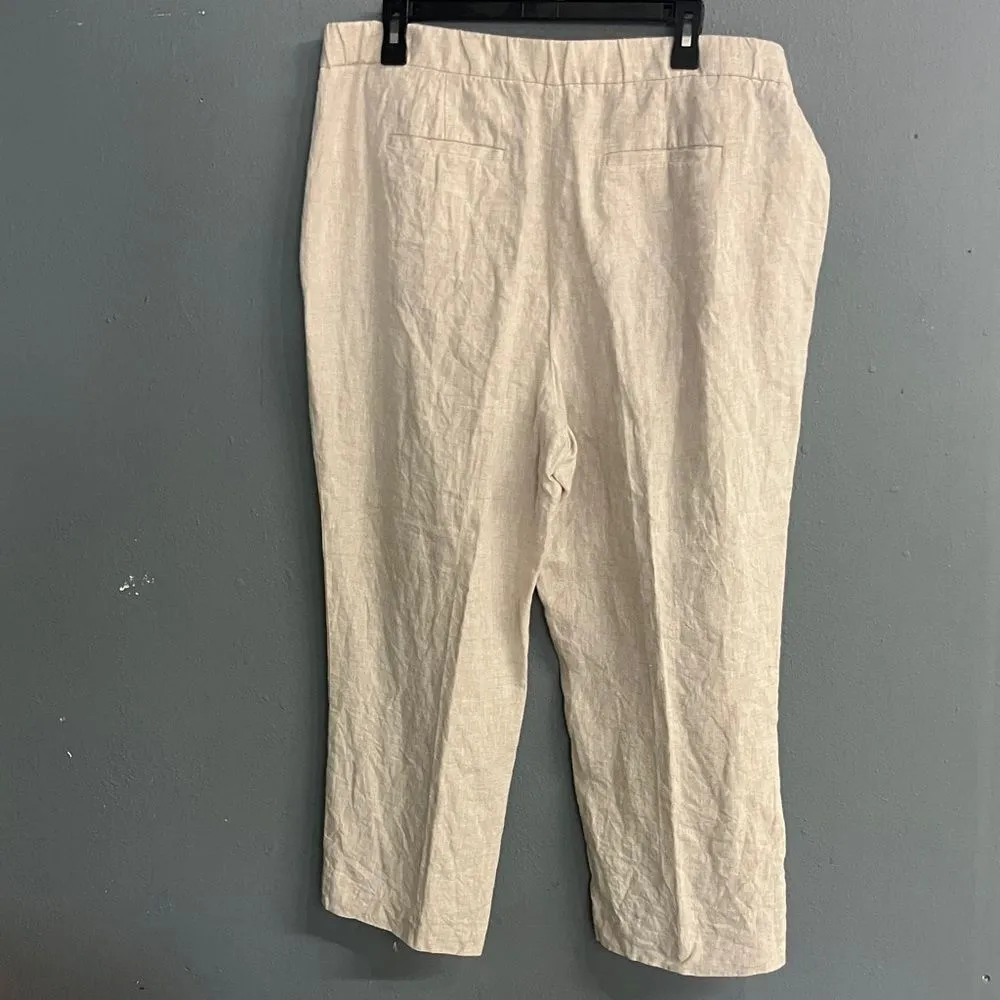Talbot ivory 100% linen straight leg pants size 16 - Image 5