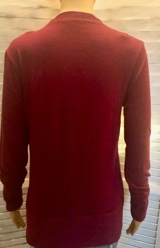 Burgundy Cardigan Red Size L - Image 2
