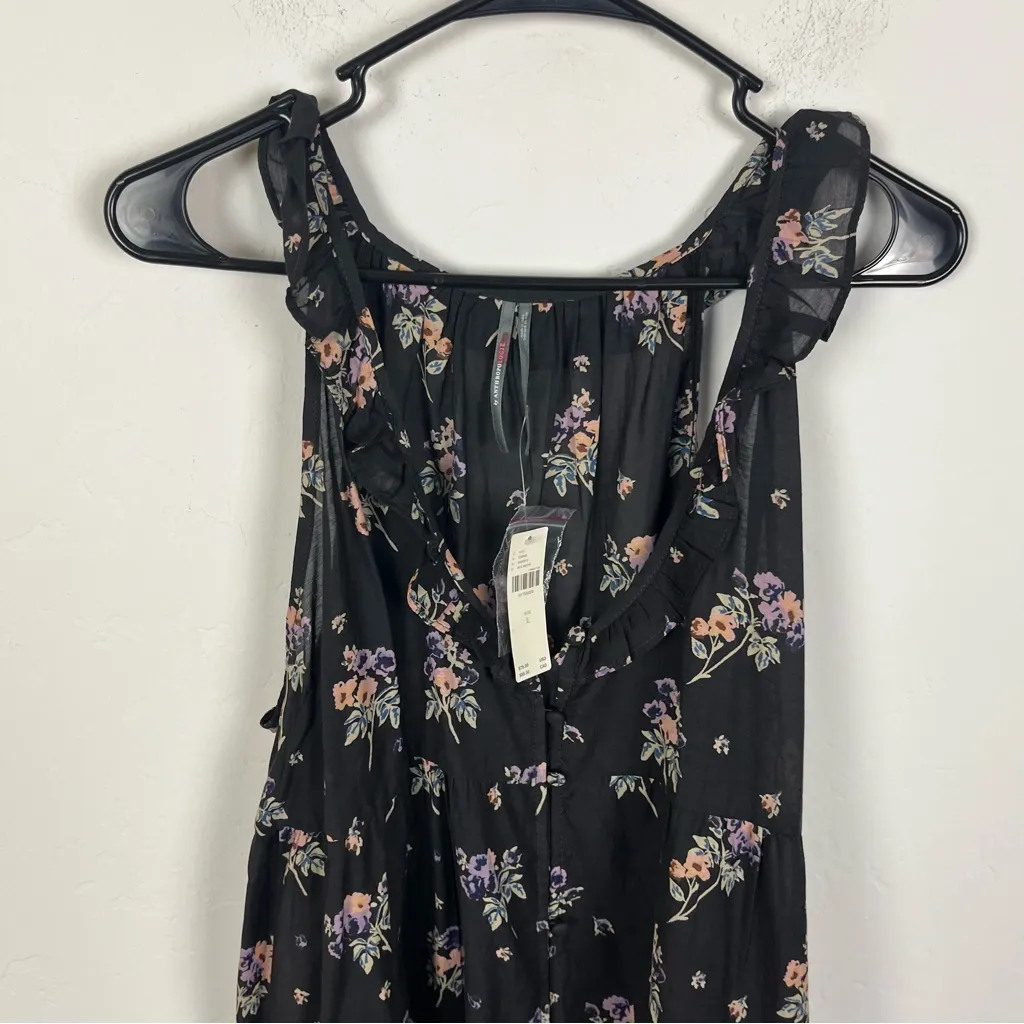 By Anthropologie Flutter Romper Black Size L - Image 3