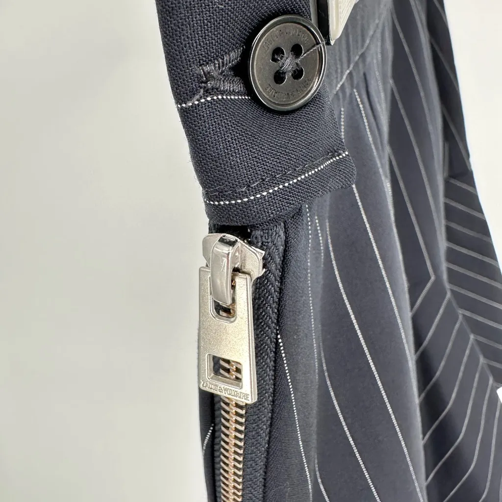 Zadig & Voltaire Joe Stripes Mini Miniskirt in Marine Navy Pinstripe size 36 NWT - Image 8