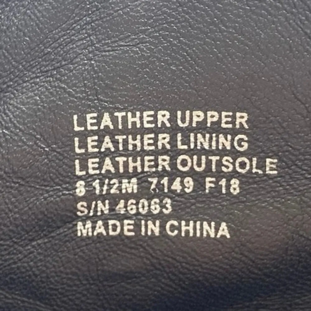 Tory Burch Brooke Womens Black Leather Block Heel Round Toe Zip Ankle Boots 8.5M - Image 8