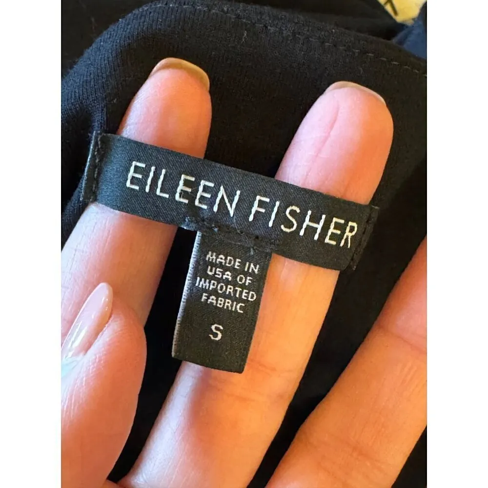 Eileen Fisher Dress‎ Women Small Black Sleeveless Fit And Flare Jersey Knit Midi - Image 7