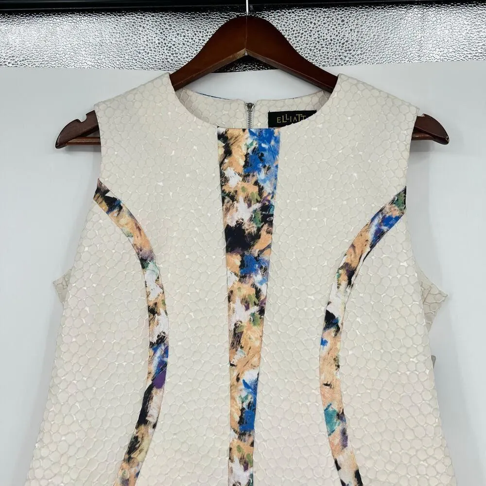 NEW Elliatt Revolve spot sateen & underwater print sheath dress milk print large - Image 6