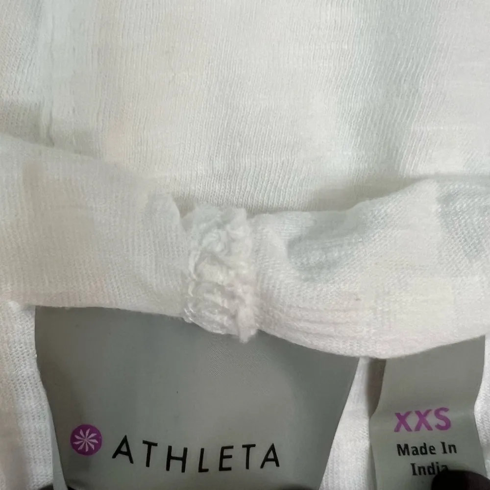 Athleta La Tara Embroidered White Hooded Beach Coverup Top - Size XXS - Image 8