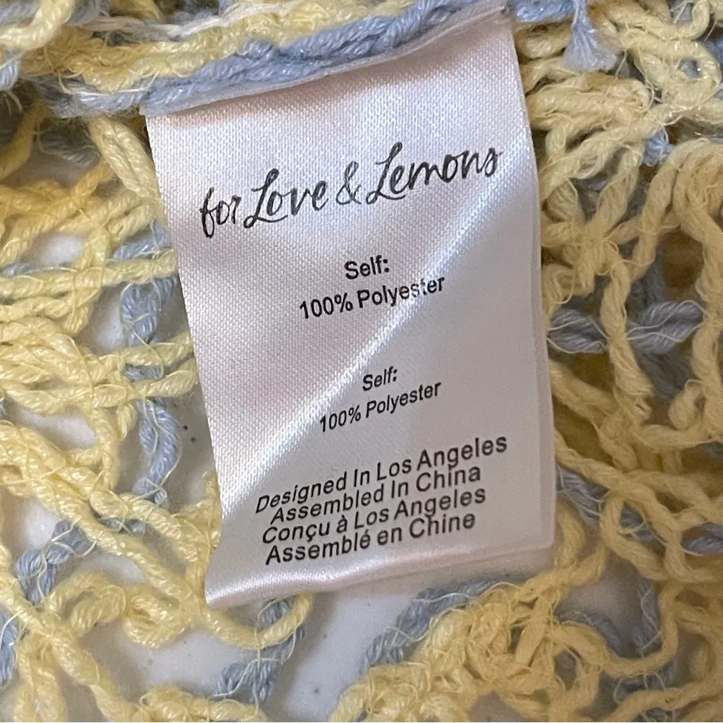 NWT FOR LOVE & LEMONS Sofia Crochet Tie-Front Bolero Crop Top, XXS - Image 11