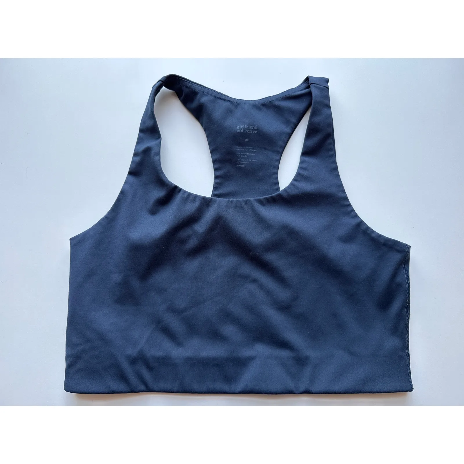 Girlfriend Collective Paloma Compression Bra in Navy Blue Size XL - Image 4