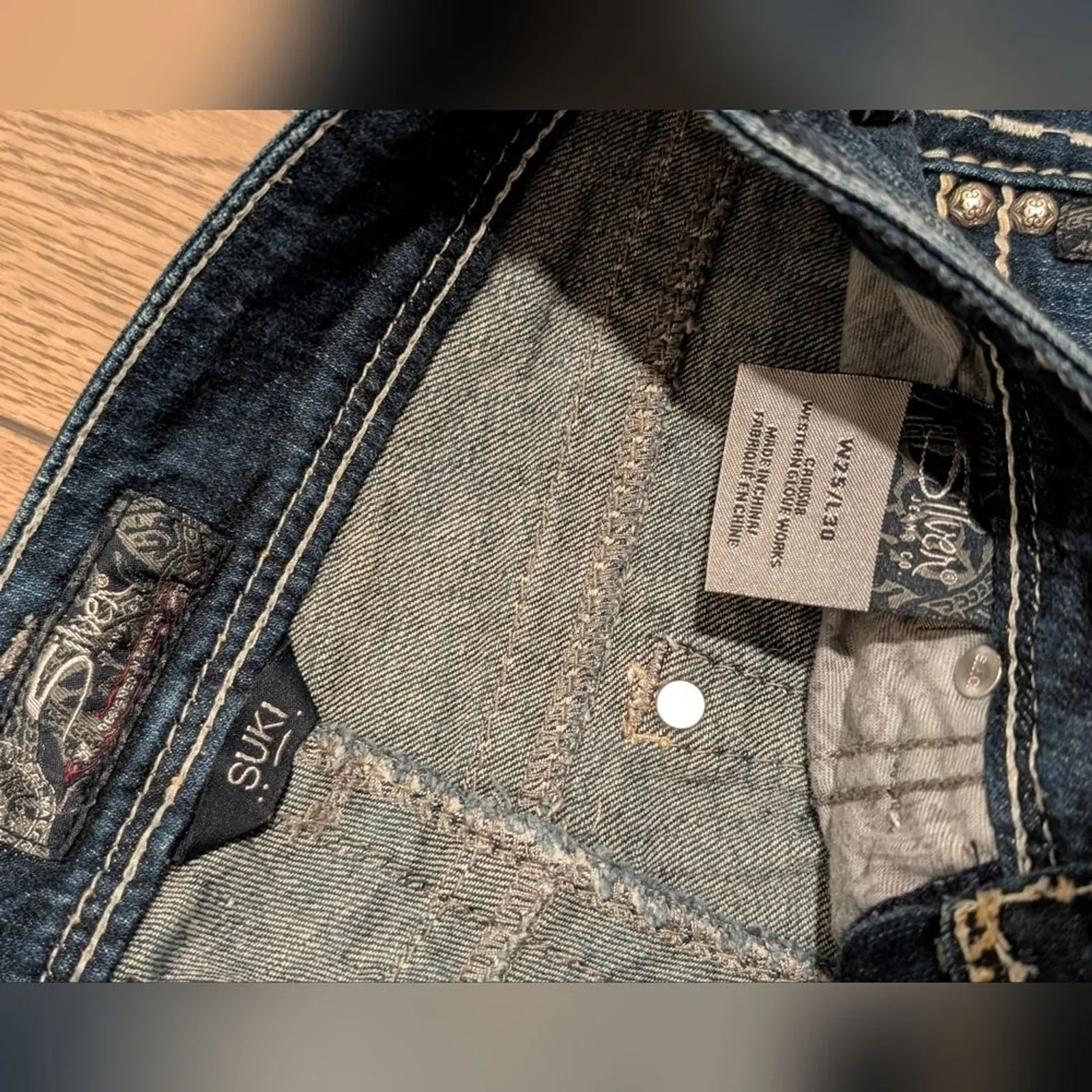 SILVER JEANS Suki Womens 25 x 30 Short Curvy Fit Bootcut Flare Boot Leg Faded‎ - Image 4