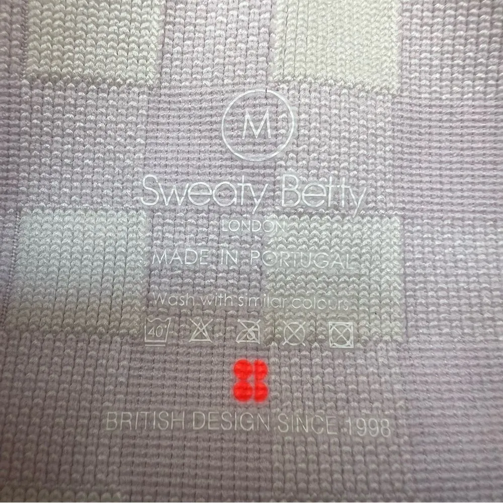 Sweaty Betty Gingham Lavender and White High-Waisted Biker Shorts Medium 8” - Image 9