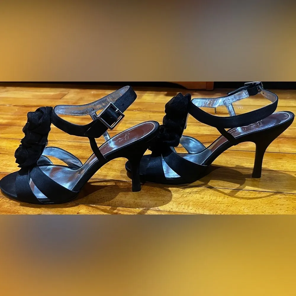 Touch of Nina High-heeled sandals ankle strap open toe Floral  Size 8 Black - Image 7