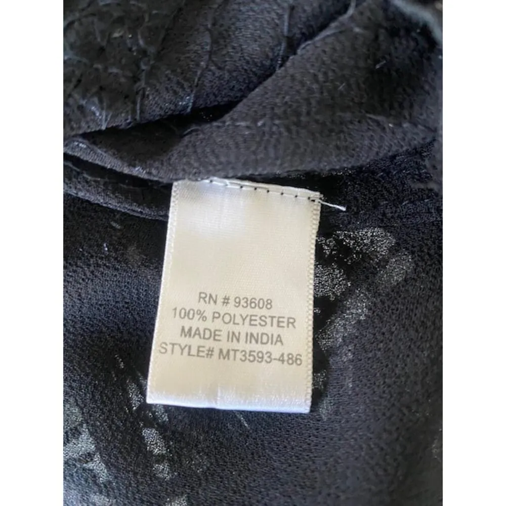 MATTY M Tank Womens Sz Medium Black Sheer Beaded Glam Glamrock Moto Chic - Image 8