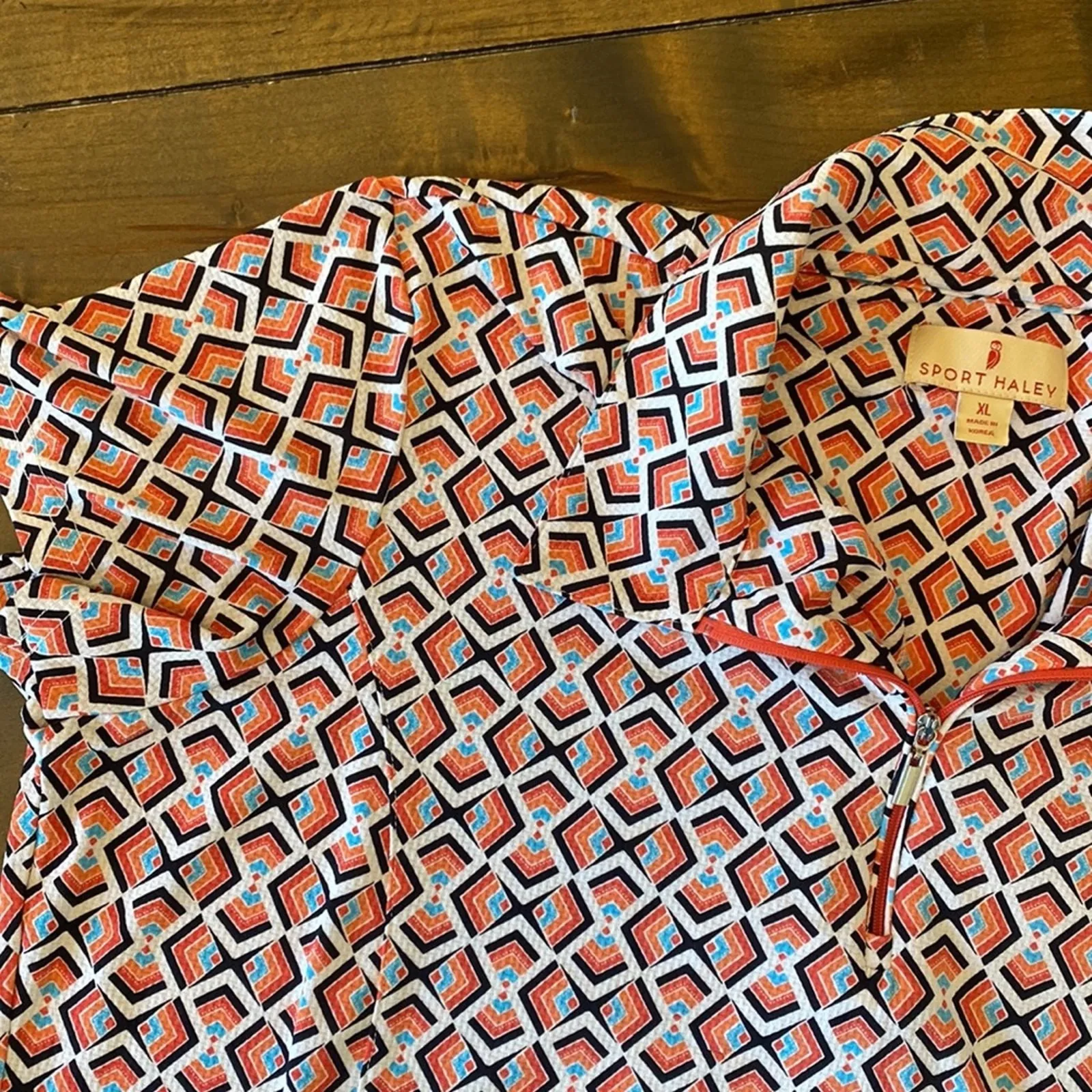 Sport Haley quarter zip tennis shirt geometric print size‎ XL - Image 2