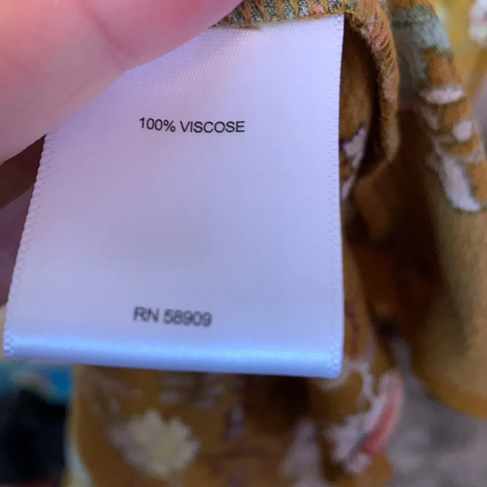 A Loves A Mustard Floral Print Smocked-Waist Dress Size S - Image 5