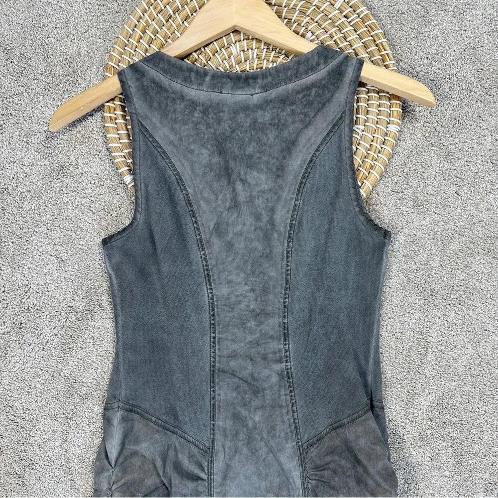 XCVI Women’s Wearable Raymond Dress Sleeveless V-Neck Ruched Gray XS - Image 6