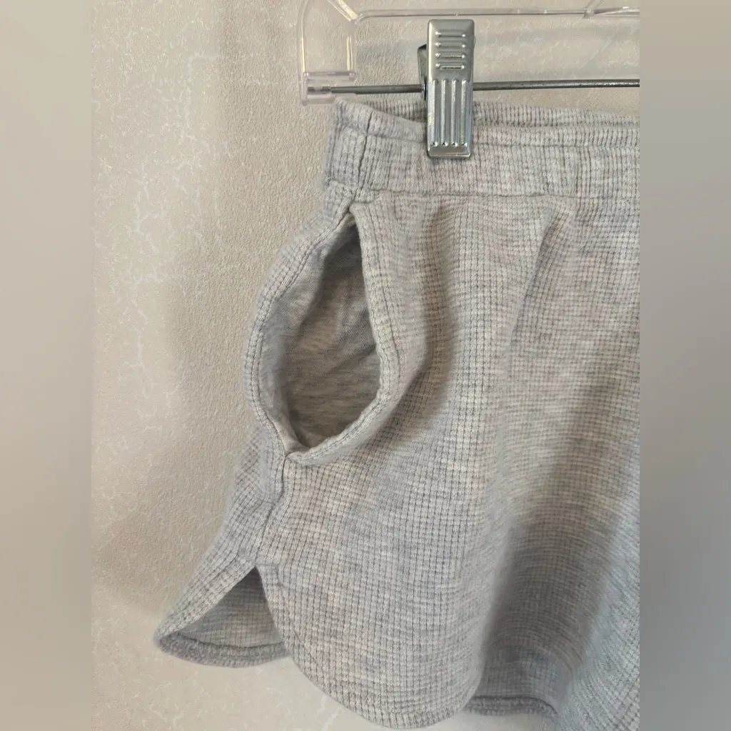 Brandy Melville Booty Shorts gray waffle knit - Image 2