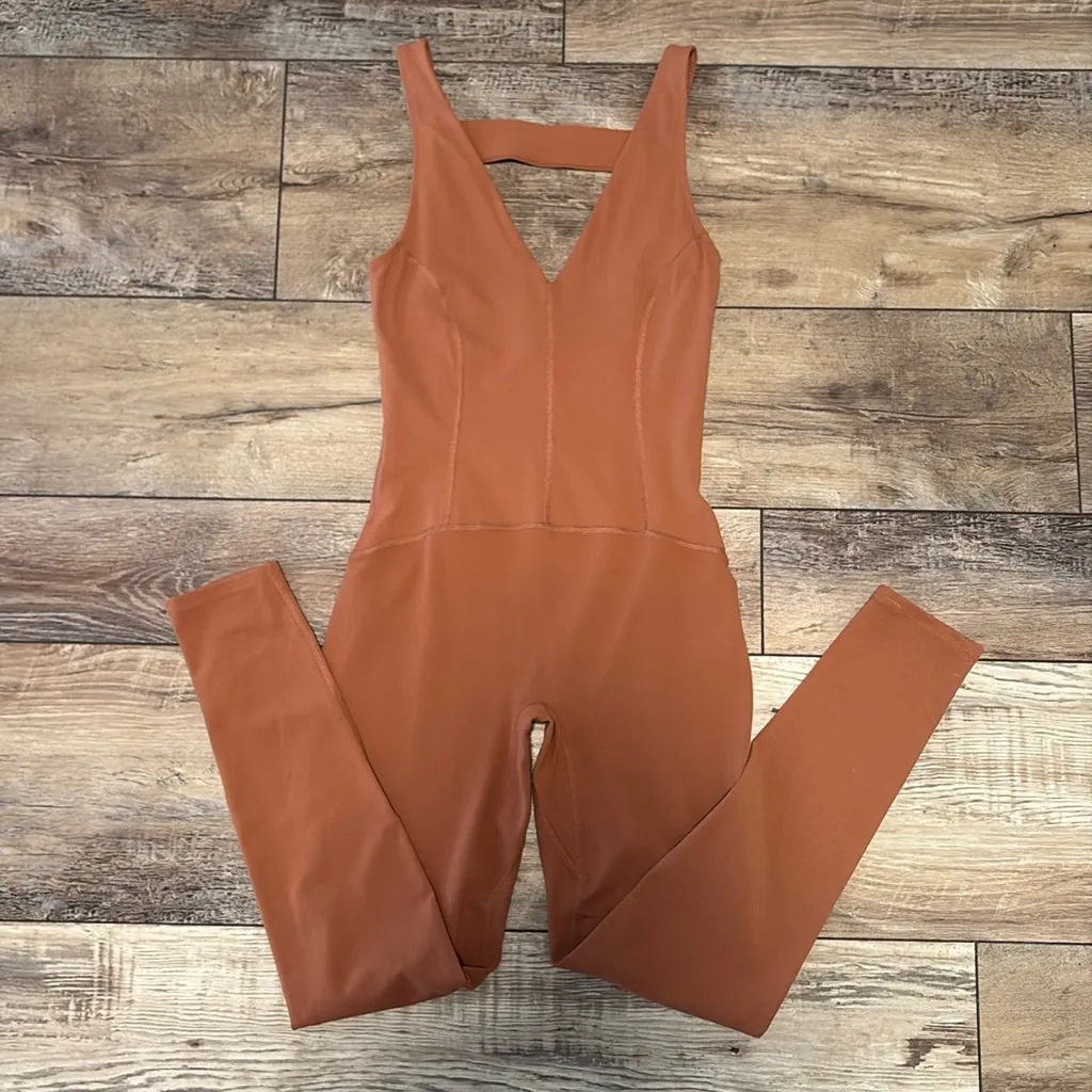 NWOT FP Movement Free People Never Better One Piece Rust XS Brown - Image 4
