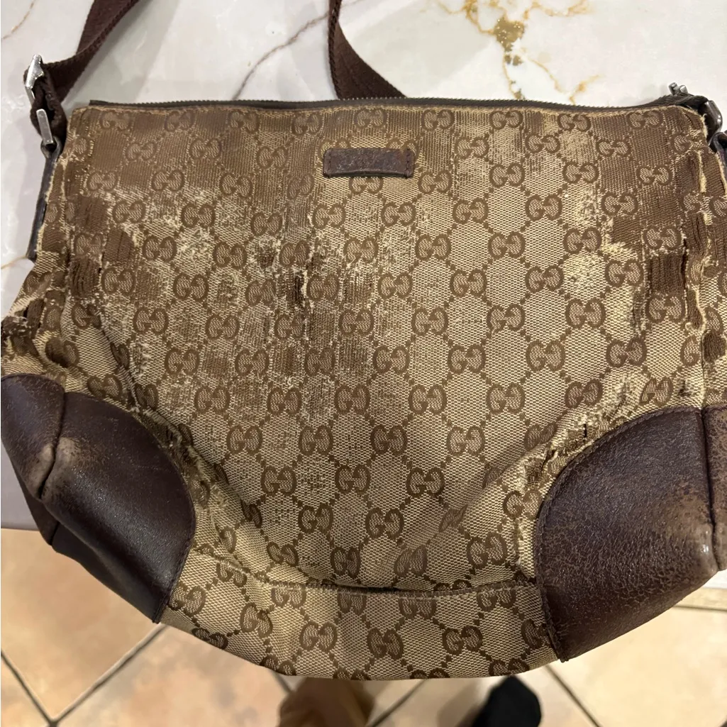 Gucci Monogram Brown Crossbody Bag - Image 2
