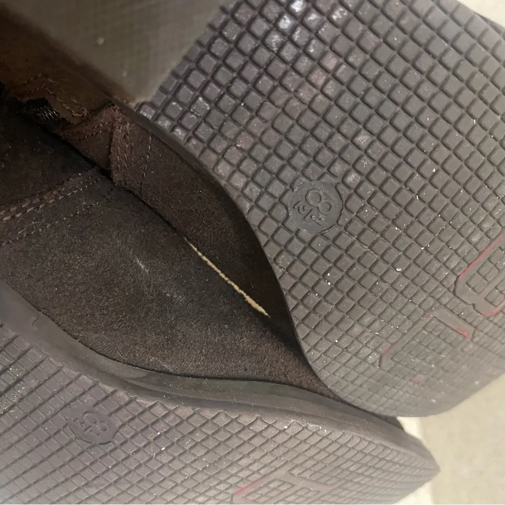 Bc‎ Footwear Womens Boots Leather Brown Bootie Zip 8.5  Biker Harness Pre Owned - Image 6