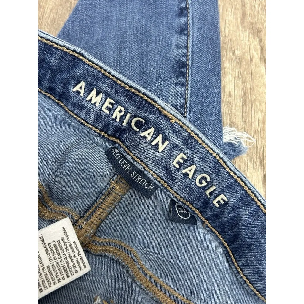 American Eagle AE Super High Rise Flare Jeans Next Level Stretch Women's 14 2024 - Image 3