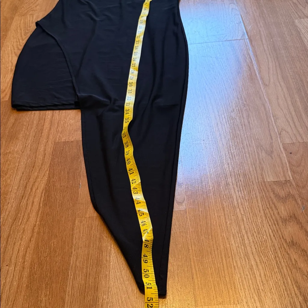 Chic Asymmetrical Black Dress Size L - Image 14