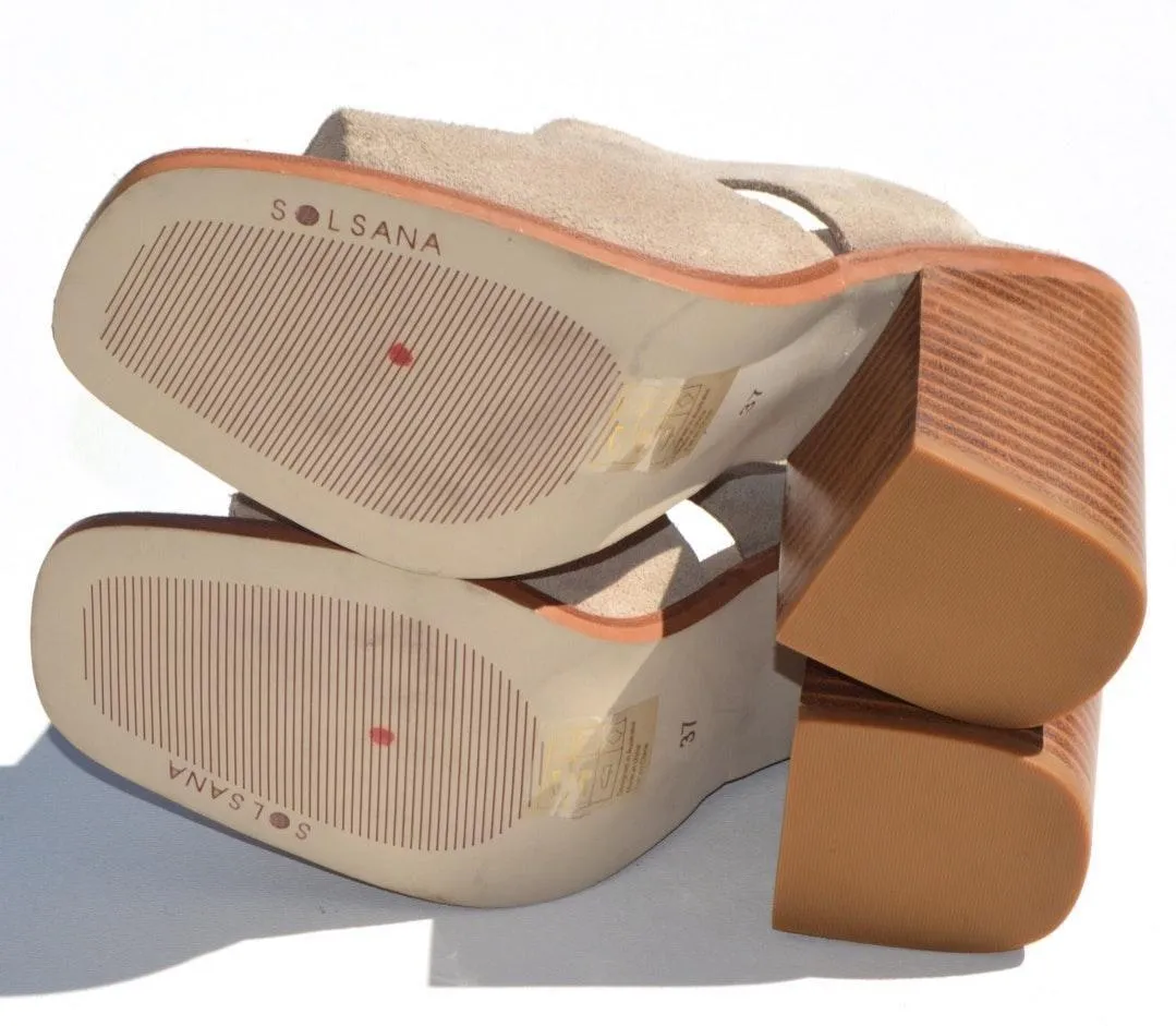 Sol Sana Dice Mule Taupe Suede Size 37 - Image 7