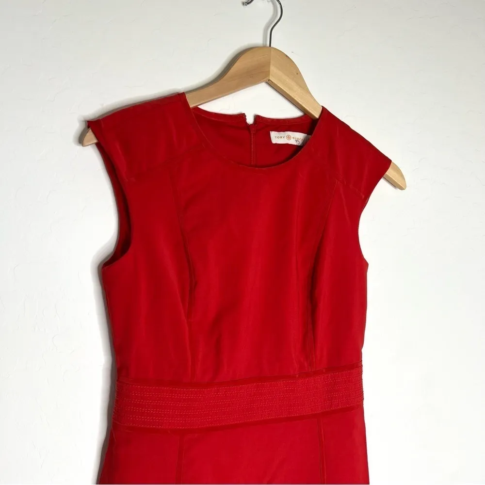 Tory Burch Megan Dress Madras Red - Image 3