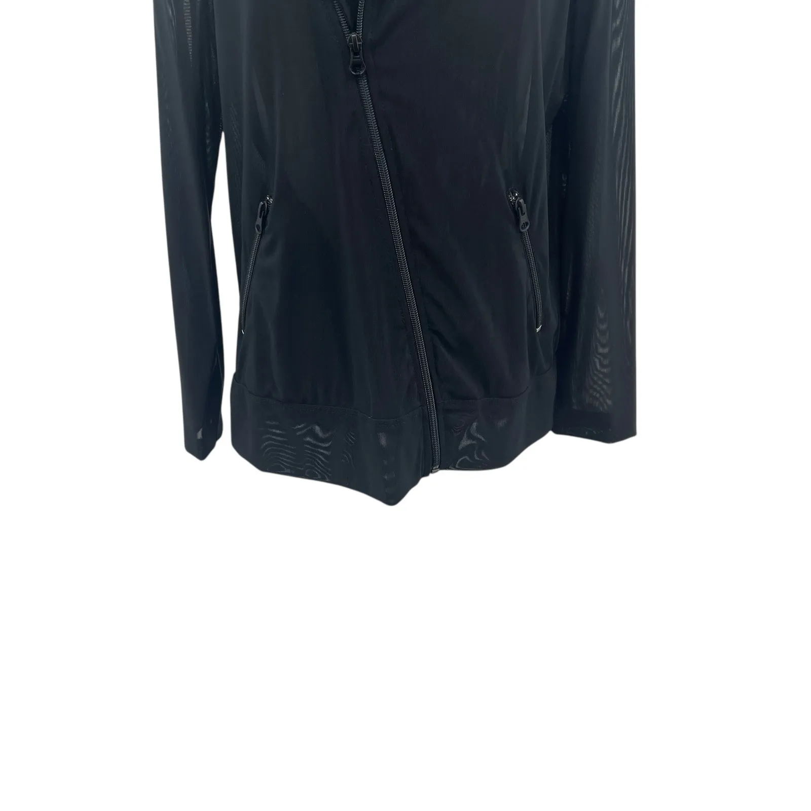 Koral Activewear Mesh Moto Jacket Sheer Black Size Large - Image 4