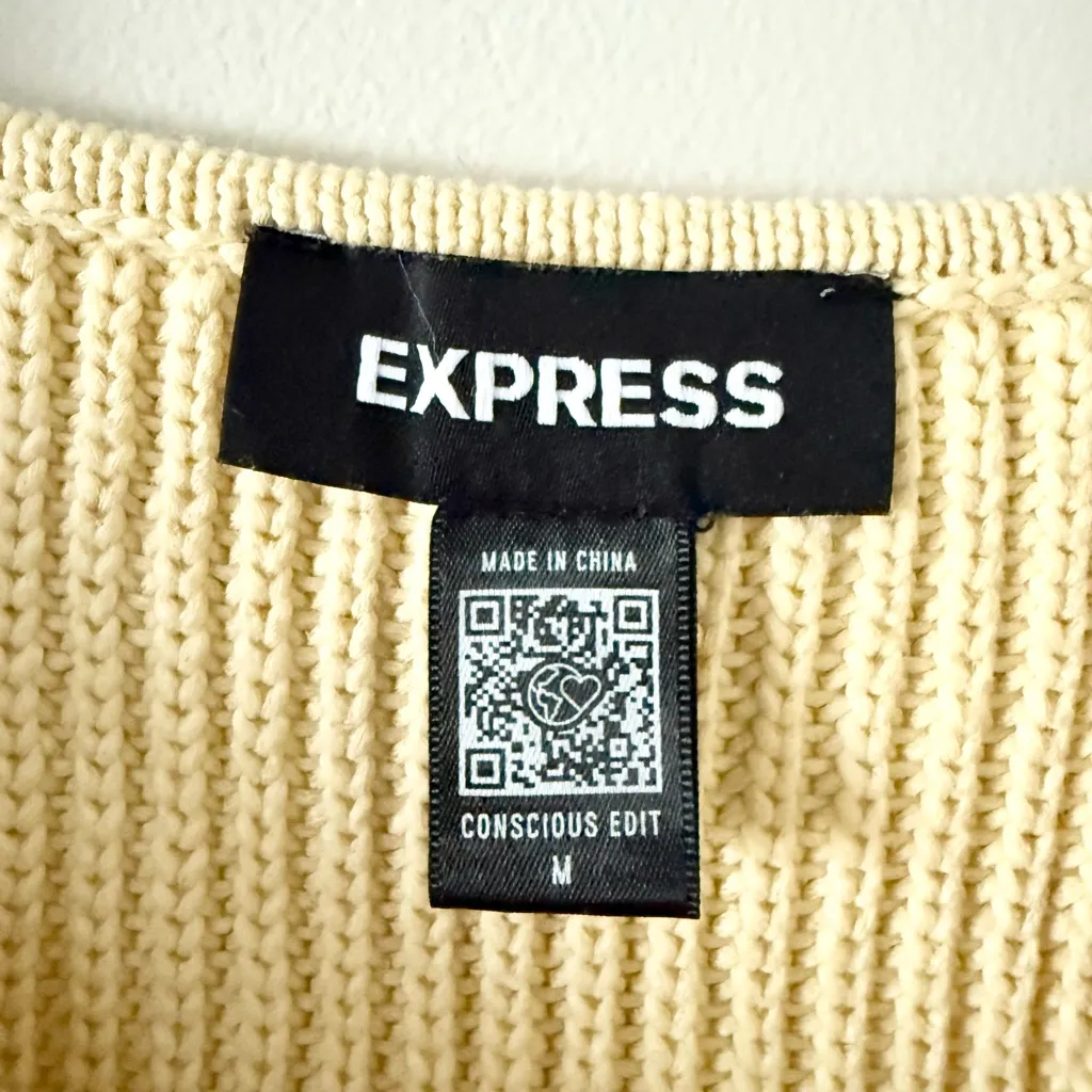 Express Knit Cotton Blend Tank in Light Yellow Size M - Image 3