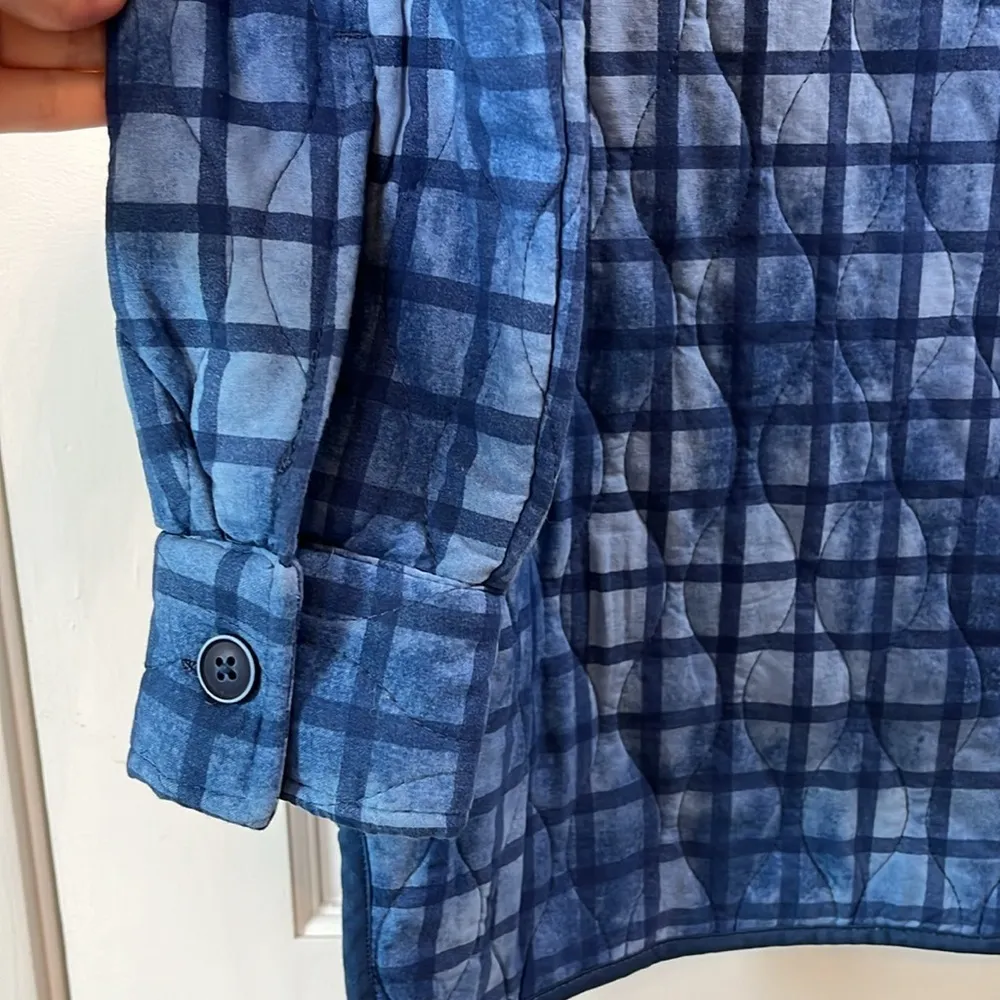 Navy Blue Quilted Jacket w/ Peter Pan Collar - Image 7