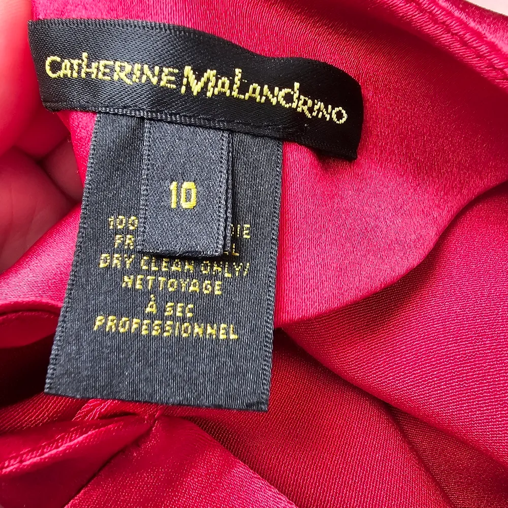 Catherine Melandrino Red Silk Dress size 10 - Image 7