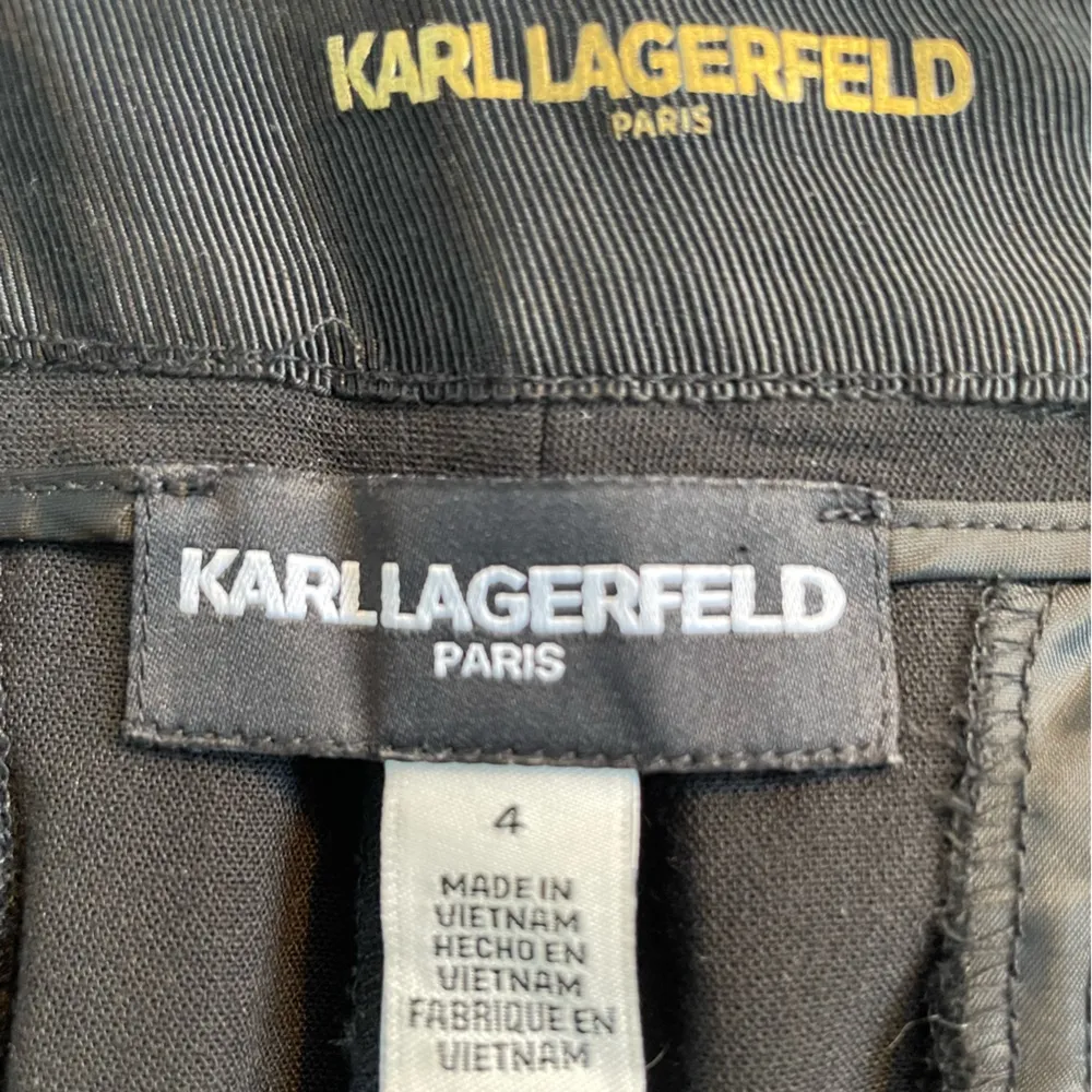 KARL LAGERFELD Slim Fit Straight Leg Mid Rise Career Work Pant in Black Size 4 - Image 10