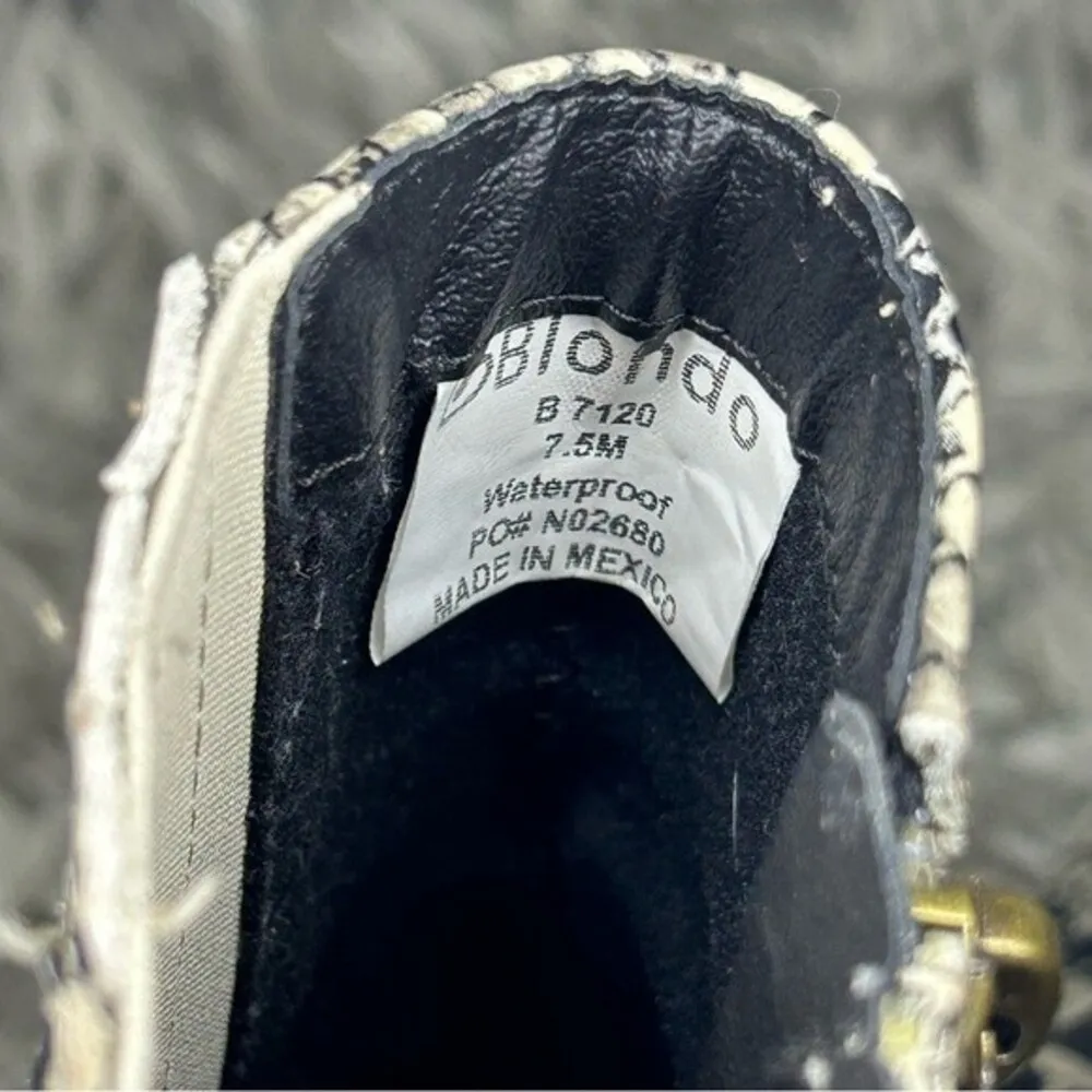 Blondo Waterproof leather snake print block heel booties size 7.5 - Image 9