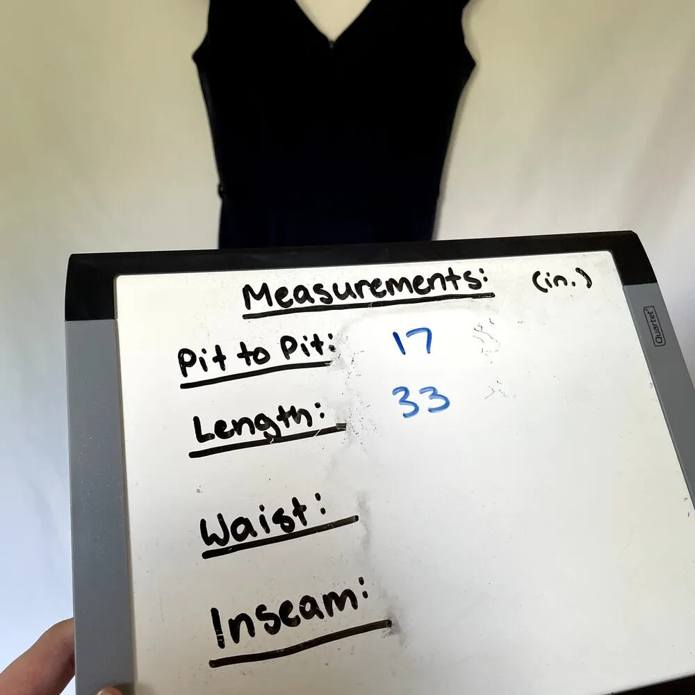 ASOS women's navy blue dress size 8 low back v-neckline cap sleeves minidress - Image 5