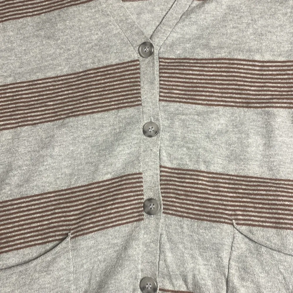 BKE Buckle  striped heather grey dolman sleeve cardigan sweater - Image 8