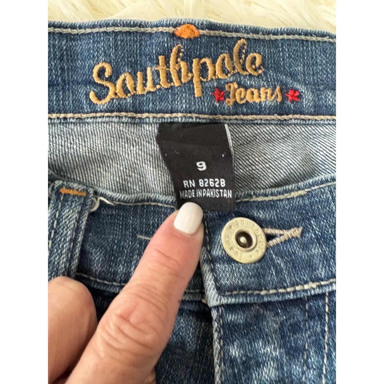 Southpole Jeans Womens Size 9 Blue Denim Bootcut Distressed Y2K Grunge - Image 2