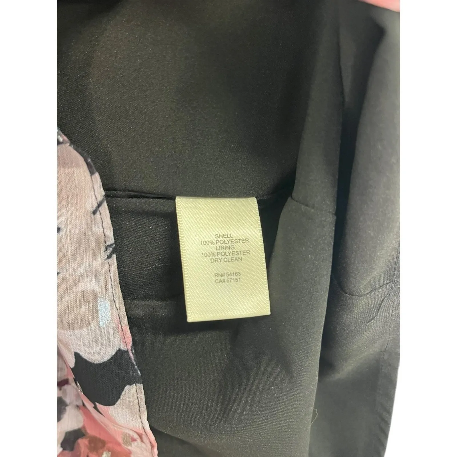 Eliza J Dress Womens 6 Black Pink Floral Maxi Wrap Chiffon Metallic Wimsigoth - Image 11