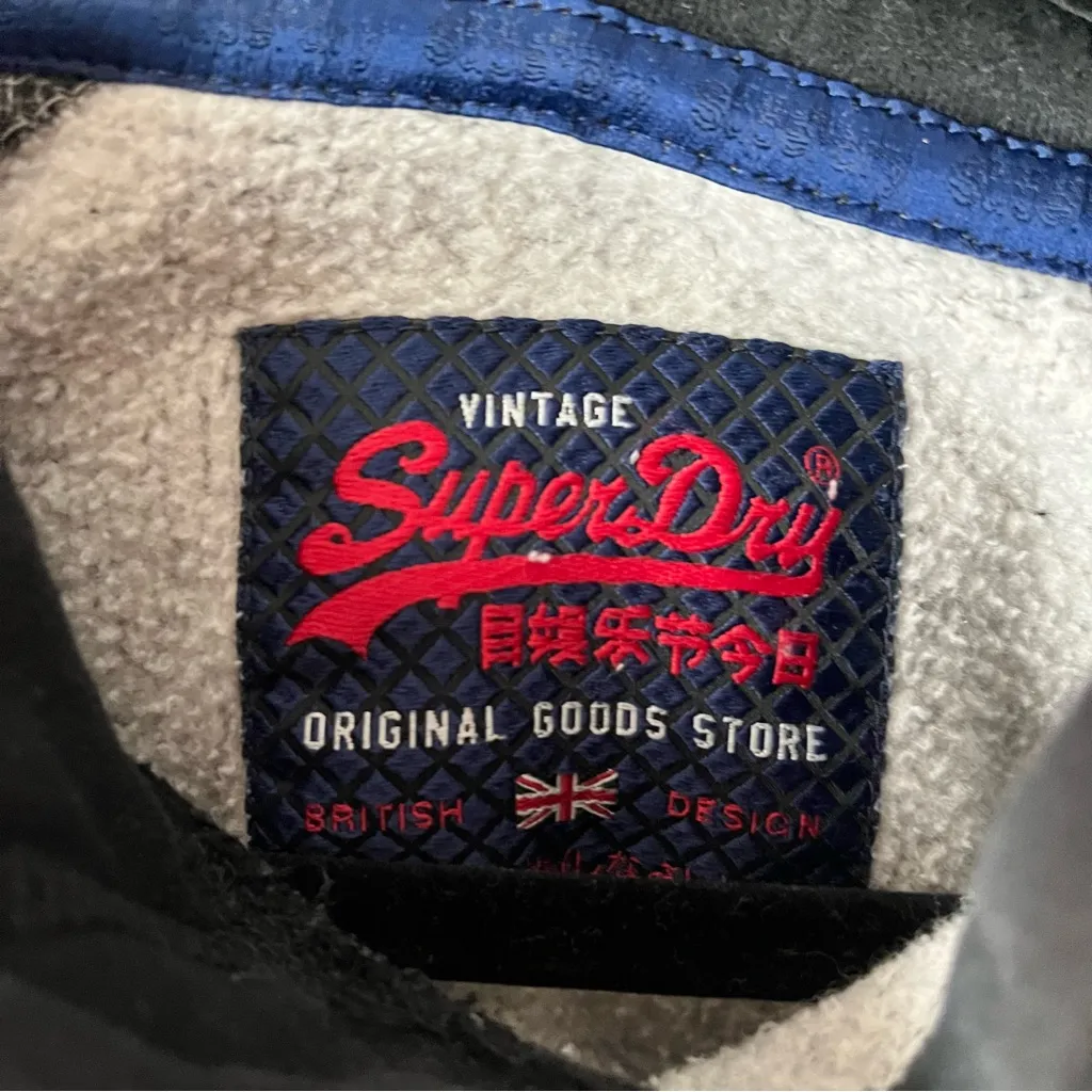 Superdry• Grey & Black Hoodie Sweat Shirt• Sz XS - Image 2