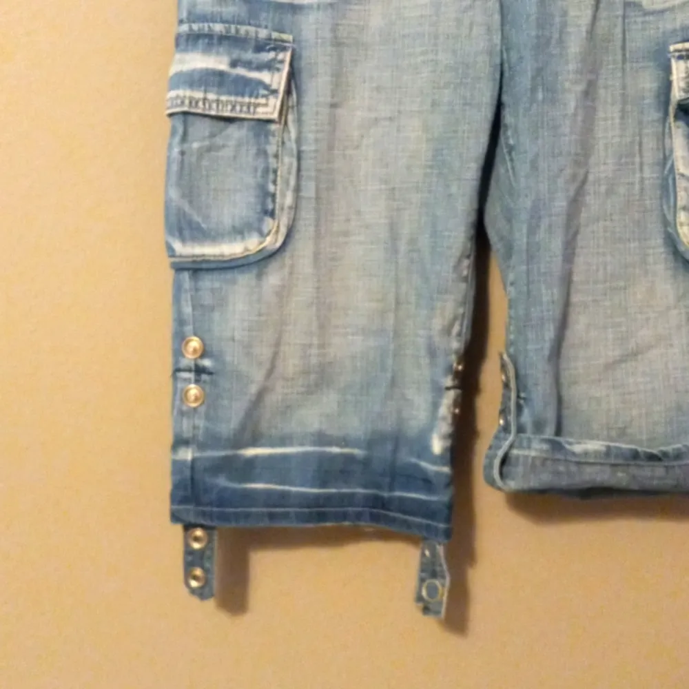 PLUGG 7 33x17 Cargo Cotton Snap Hem Long Jeans Shorts Blue Size undefined - Image 3