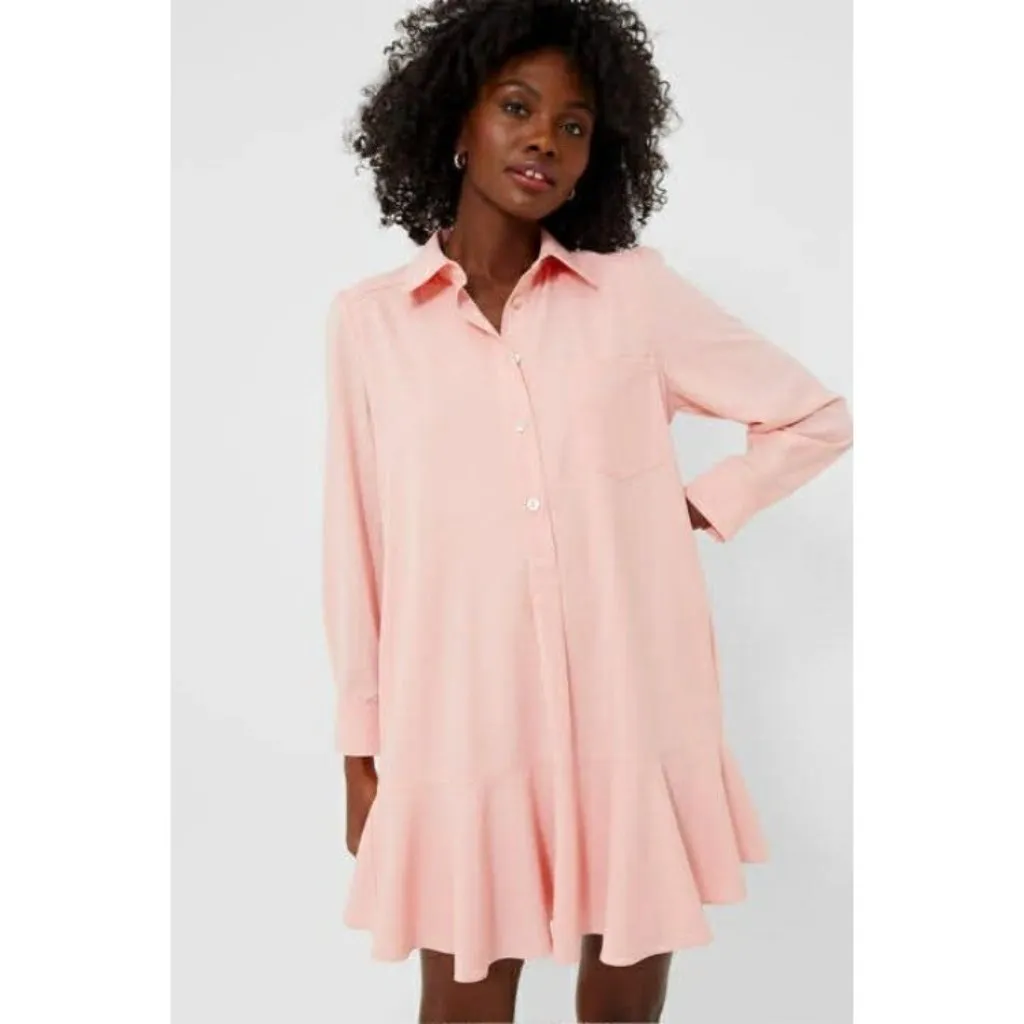 Tuckernuck Size Large  Bermuda Powder Pink Crepe Callahan Shirt Dress - Image 9