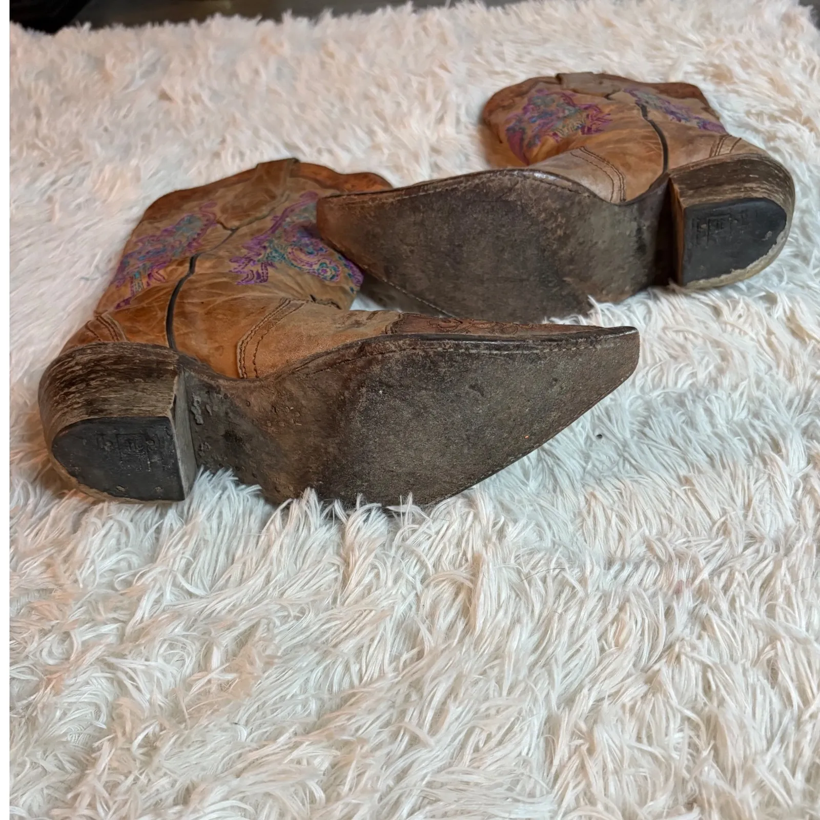 Corral Women's‎ Embroidered Leather Western Cowboy Boots 6.5 Pointed Toe Brown - Image 3