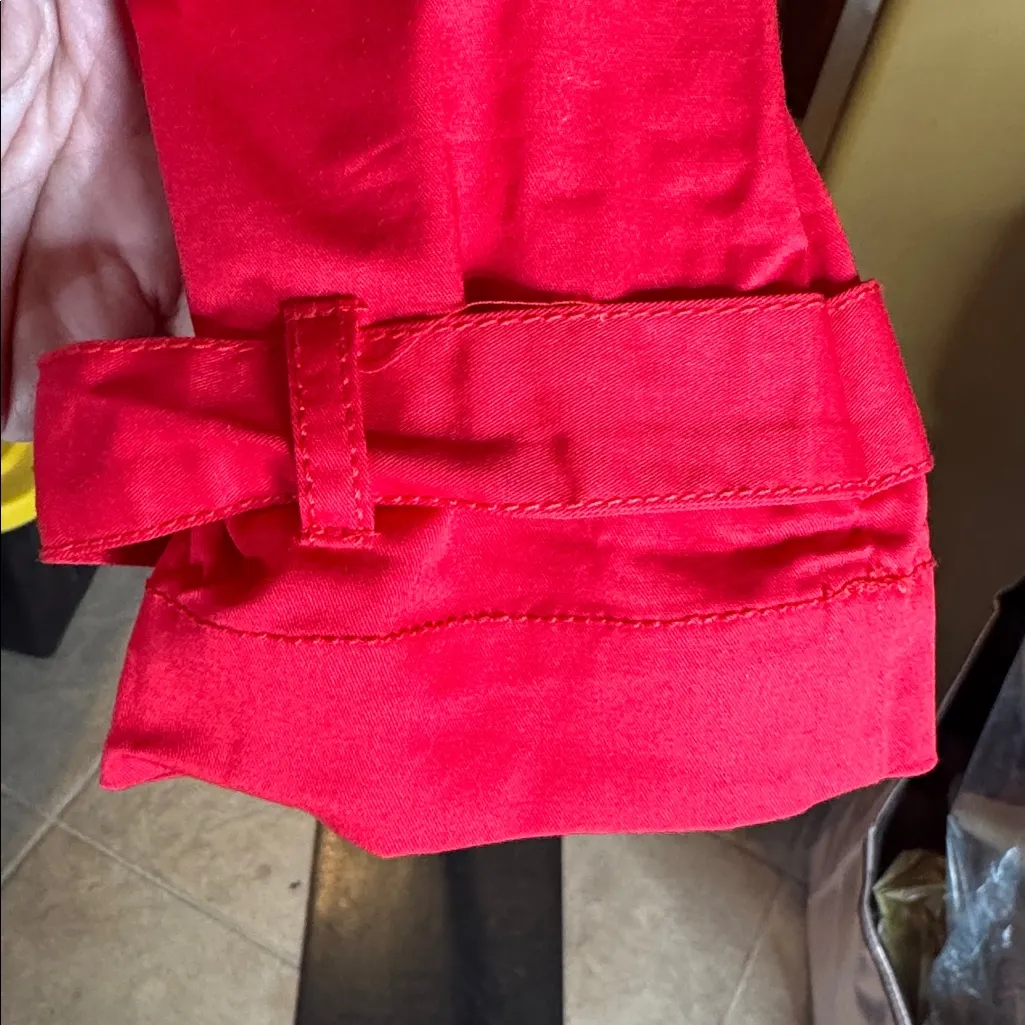 NWOT Michael Kors Red Cotton Blend Trench Coat Size Medium - Image 8