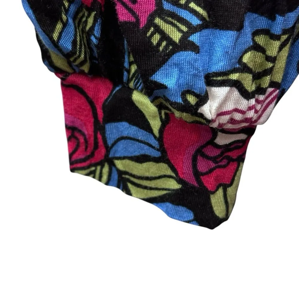 Anthropologie Tiny Womens Finley Faux Wrap Top Black Pink Floral Long Sleeve M‎ - Image 3