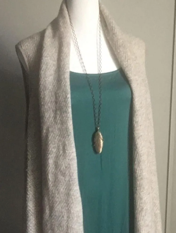 Gran Sasso Italian Designer Draped Wool Blend Sweater Vest Open Front Cardigan Size undefined - Image 6