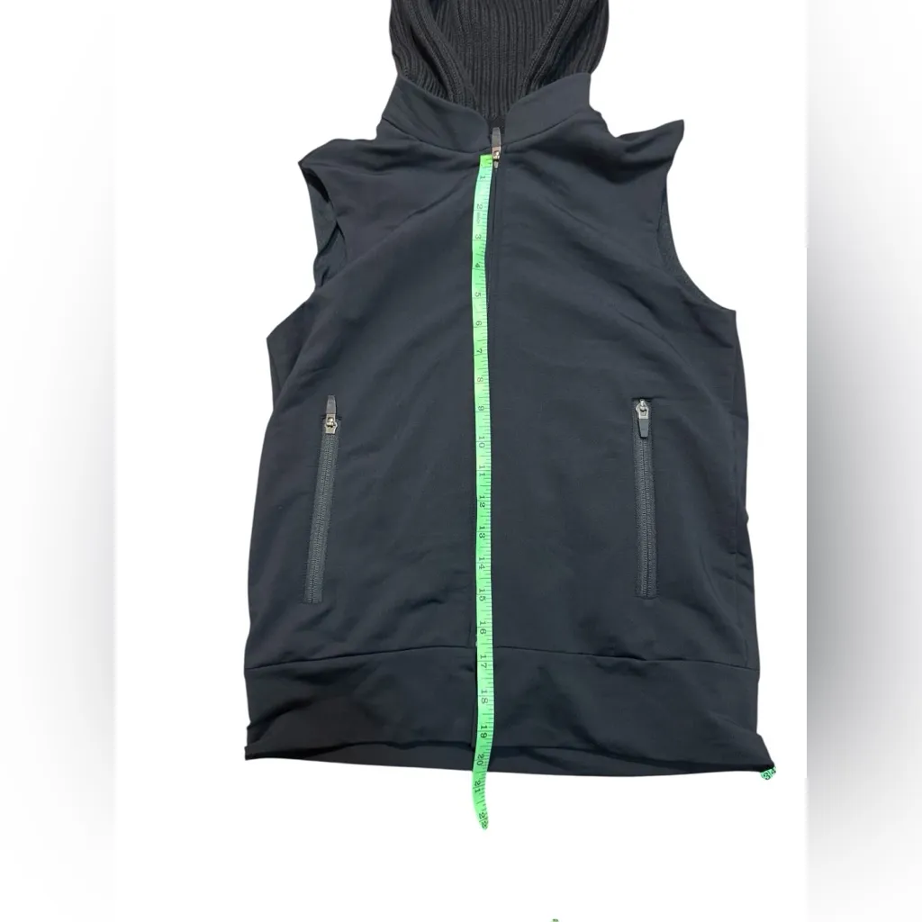 Theory Hooded Softshell Vest with Knit Hood Black – Women’s Petite Small - Image 3