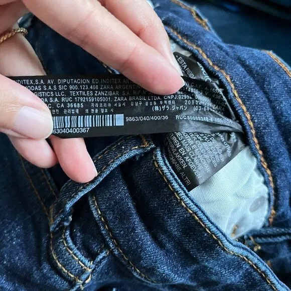 ZARA Woman JEANS | ZW THE DREED FLARE CROPPED JEANS Blue |‎ 9863/040 Size 4 - Image 10